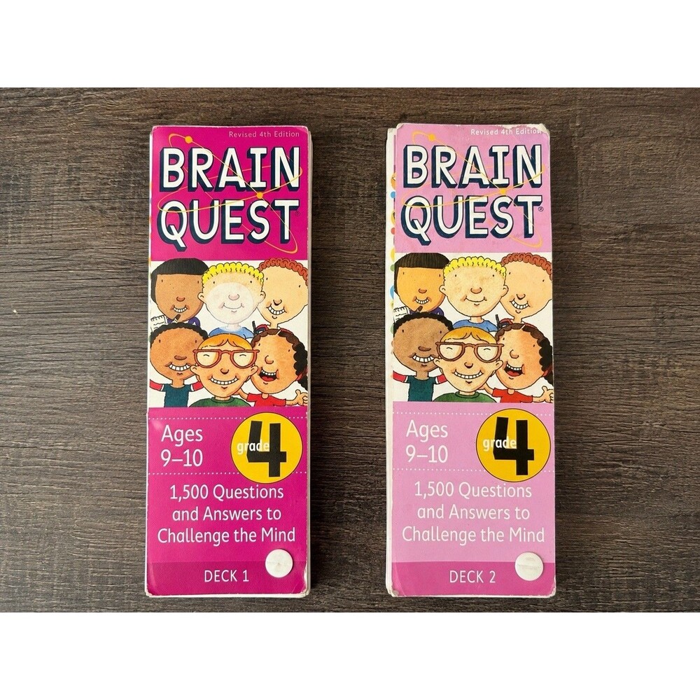 Brain Quest Grade 4 Deck 2 Ages 9-10 Educational Question Cards Multicolor